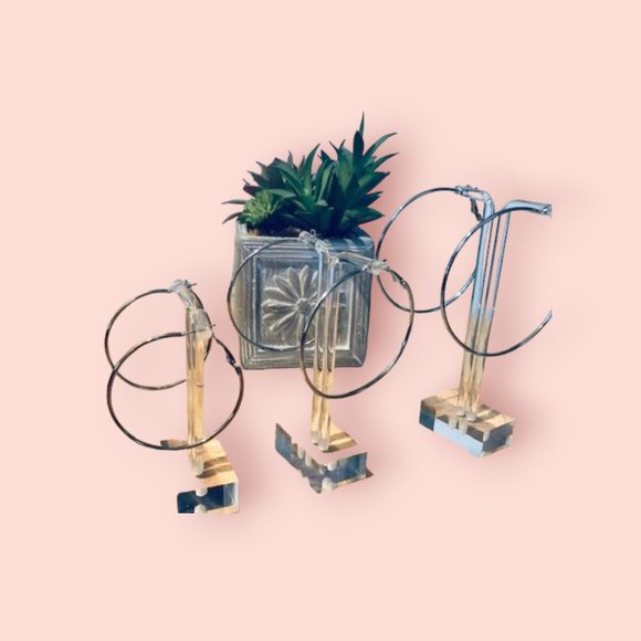 3 Pairs Silver-tone Assorted Hoop Earrings - Picture 2 of 6